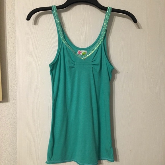 Free People Tank Top Cami Turquoise Size XS - Picture 2 of 6